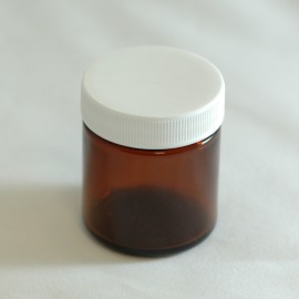 Salve Jar 50 ml Glass Amber with white Lid
